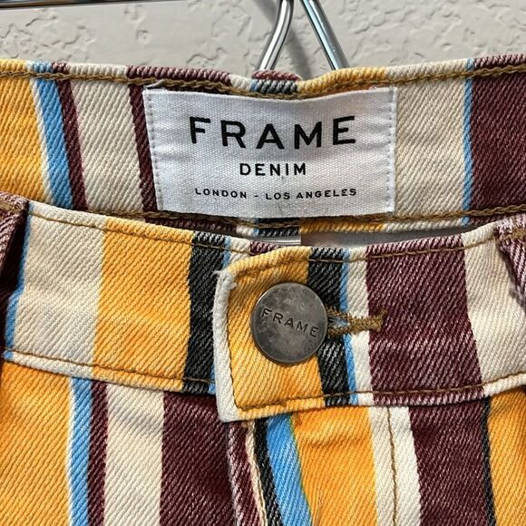 FRAME DENIM Women's Le High Straight Striped Denim Jeans, Size 27 - Picture 6 of 10